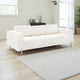 Shlo 82 Inch Sofa, Modern Cushioned Seats, Off White Fabric, Metal Legs By Casagear Home