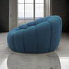 Reno Ola 48 Inch Accent Chair, Cushioned Hexagonal Tufted Seat, Teal Blue By Casagear Home
