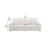 Reno Lorie 95 Inch Sofa Plush Cushioned 2 Throw Pillows White Polyester By Casagear Home BM318443