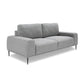 Reno Zico 68 Inch Sofa, Cushioned Modern Gray Polyester, Black Metal Legs By Casagear Home