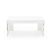 63 Inch Office Desk 3 Drawers Modern Glossy White with Steel Metal Frame By Casagear Home BM318452