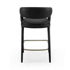 Cid Taya 26 Inch Counter Stool Chair, Curved Open Back, Black Faux Leather By Casagear Home