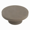 36 Inch Coffee Table Concrete Round Top Thick Pillar Padestal Base Gray By Casagear Home BM318455