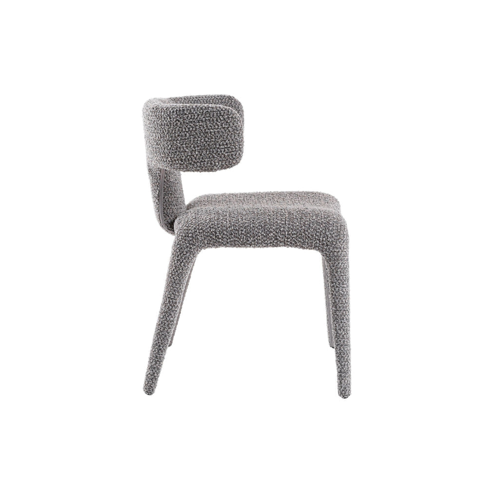 Cid Eve 21 Inch Dining Chair Curved Wingback Gray Textured Polyester By Casagear Home BM318458