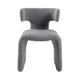 Cid Fiu 22 Inch Dining Chair Curved Wingback Gray Textured Polyester By Casagear Home BM318461