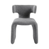 Cid Fiu 22 Inch Dining Chair Curved Wingback Gray Textured Polyester By Casagear Home BM318461