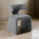 Cid Fiu 22 Inch Dining Chair, Curved Wingback, Gray Textured Polyester By Casagear Home