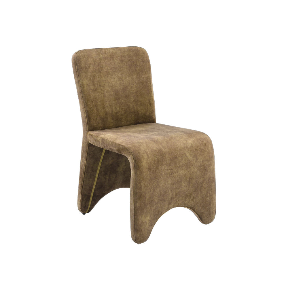 Cid Lou 19 Inch Side Dining Chair Set of 2 Brown Polyester Panel Frame By Casagear Home BM318464