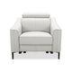Reno Lin 37 Inch Power Recliner Chair White Genuine Leather Metal Legs By Casagear Home BM318466