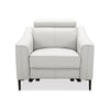 Reno Lin 37 Inch Power Recliner Chair White Genuine Leather Metal Legs By Casagear Home BM318466