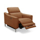 Reno Lin 37 Inch Power Recliner Chair Brown Genuine Leather Metal Legs By Casagear Home BM318467