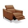 Reno Lin 37 Inch Power Recliner Chair Brown Genuine Leather Metal Legs By Casagear Home BM318467