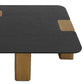 Cid Casy 2pc Coffee Table Set Black Veneer Top Gold Block legs By Casagear Home BM318469