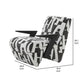 27 Inch Accent Chair, Polyester Black and White Geometric Pattern Print By Casagear Home