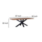 Lee Dining Table 87 Inch Natural Acacia Wood Top Black Iron Star Base By Casagear Home BM318477