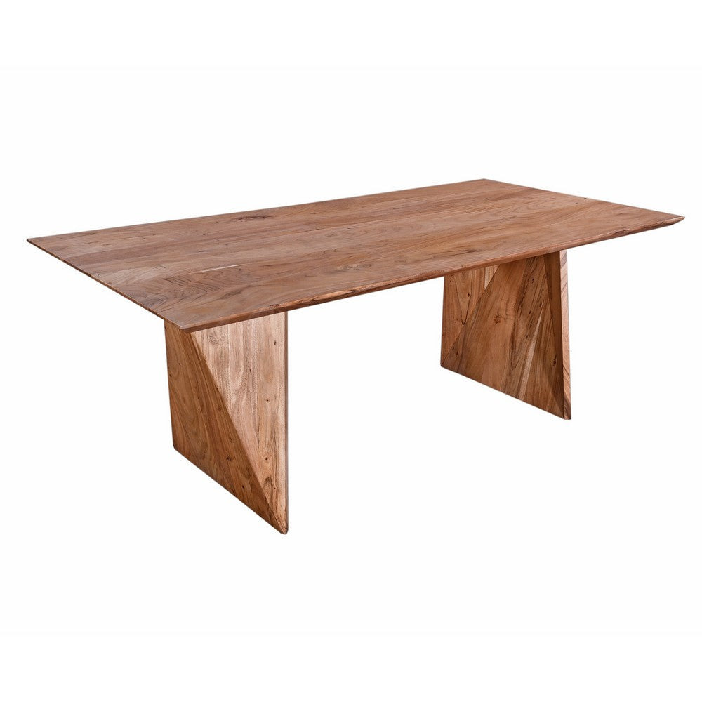 Jax Dining Table, 81 Inch Rectangular Acacia Wood Top, Natural Brown By Casagear Home