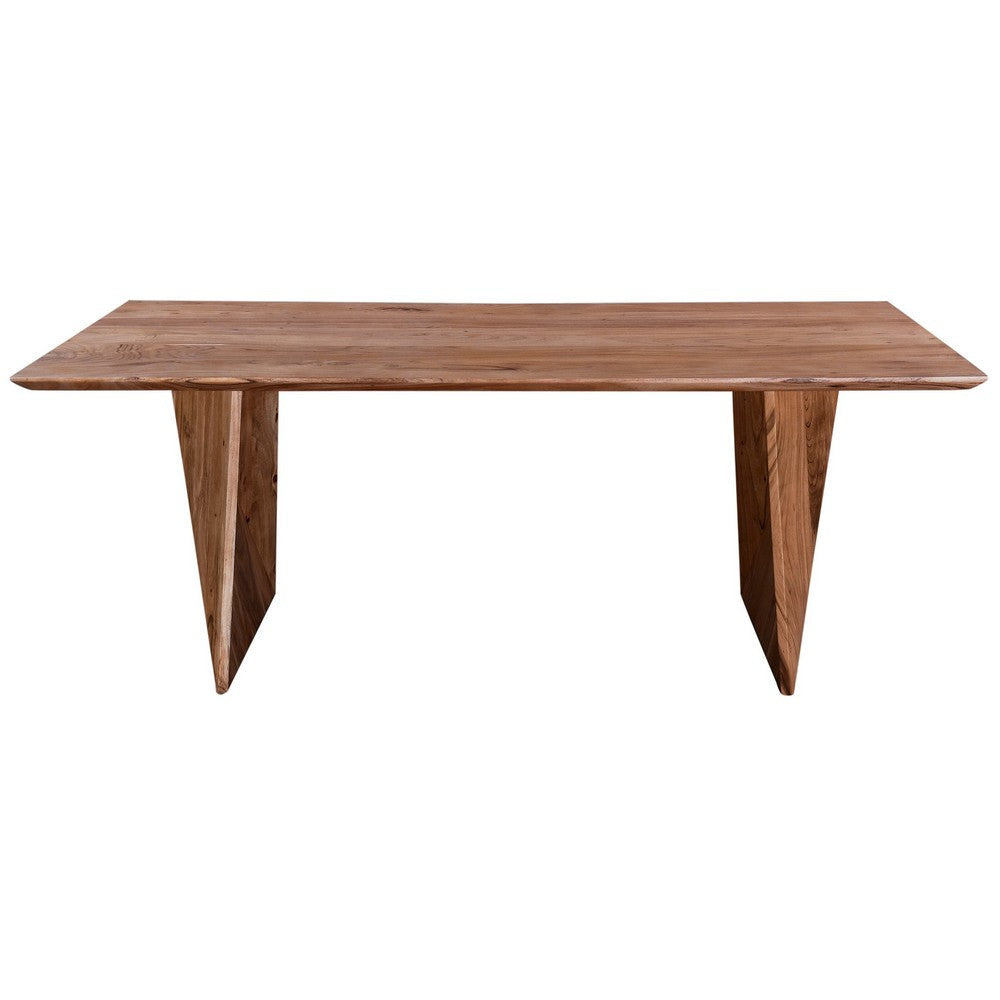 Jax Dining Table 81 Inch Rectangular Acacia Wood Top Natural Brown By Casagear Home BM318479