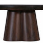 Dex Coffee Table 31 Inch Round Top Sculpture Pedestal Base Walnut Brown By Casagear Home BM318482