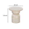 Ann Side End Table 20 Inch Round Top Pedestal Base Oak White Mango Wood By Casagear Home BM318484