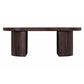 Rue Coffee Table 51 Inch Oval Top Grooved Round Panel Legs Walnut Brown By Casagear Home BM318486