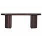 Rue Dining Bench 70 Inch Oval Top Grooved Round Panel Legs Walnut Brown By Casagear Home BM318488