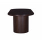 Rue Dining Table 94 Inch Oval Shaped Top Round Panel Legs Walnut Brown By Casagear Home BM318489