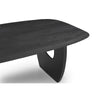 Alix Coffee Table 52 Inch Solid Acacia Wood Cut Out Panel Legs Black By Casagear Home BM318490