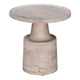 Side End Table, 18 Inch Round Top, Pedestal Base, Oak White Mango Wood By Casagear Home