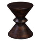 Side End Table 18 Inch Round Top Hourglass Shape Dark Brown Mango Wood By Casagear Home BM318494