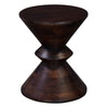 Side End Table 18 Inch Round Top Hourglass Shape Dark Brown Mango Wood By Casagear Home BM318494