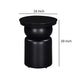 Side End Table 16 Inch Round Top Thick Pedestal Base Black Mango Wood By Casagear Home BM318495