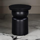 Side End Table, 16 Inch Round Top, Thick Pedestal Base, Black Mango Wood By Casagear Home