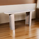 Kipp Console Table, 58 Inch Rounded Oblong Top, White Solid Mango Wood By Casagear Home