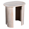 Kipp Side End Table 24 Inch Rounded Oblong Top White Solid Mango Wood By Casagear Home BM318498