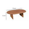 Sosi Coffee Table 51 Inch Oval Top Panel Legs Natural Brown Acacia Wood By Casagear Home BM318499