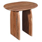 Sosi Side End Table, 24 Inch Oval, Panel Legs, Natural Brown Acacia Wood By Casagear Home