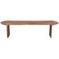 Sosi Dining Bench 70 Inch Oval Seat Panel Legs Natural Brown Acacia Wood By Casagear Home BM318501