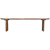 Sosi Dining Bench 70 Inch Oval Seat Panel Legs Natural Brown Acacia Wood By Casagear Home BM318501