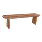 Sosi Dining Bench, 70 Inch Oval Seat, Panel Legs, Natural Brown Acacia Wood By Casagear Home