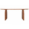 Sosi Dining Table 79 Inch Oval Top Panel Legs Natural Brown Acacia Wood By Casagear Home BM318502