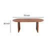 Sosi Dining Table 79 Inch Oval Top Panel Legs Natural Brown Acacia Wood By Casagear Home BM318502