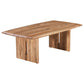 Joy Coffee Table, Cut Out Rectangular Panel Legs, Natural Brown Acacia Wood By Casagear Home