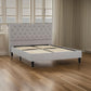 Ani Full Size Platform Bed Cushioned Tufted Gray Polyester Upholstery By Casagear Home BM318510