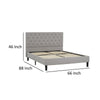 Ani Queen Size Platform Bed Cushioned Tufted Gray Polyester Upholstery By Casagear Home BM318511