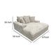 Ziv Oversized Cuddler Chaise Plush Ribbed Beige Polyester Upholstery By Casagear Home BM318512