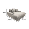 Ziv Oversized Cuddler Chaise Plush Ribbed Gray Polyester Upholstery By Casagear Home BM318513