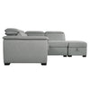 3 Piece Sectional Sofa With Storage Ottoman Pull Out Bed Gray Linen By Casagear Home BM318515