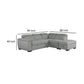 3 Piece Sectional Sofa With Storage Ottoman Pull Out Bed Gray Linen By Casagear Home BM318515