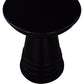 Side End Table 16 Inch Round Top Flared Pedestal Base Black Solid Wood By Casagear Home BM318516