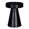 Side End Table 16 Inch Raised Edge Round Top Flared Base Black Wood By Casagear Home BM318518